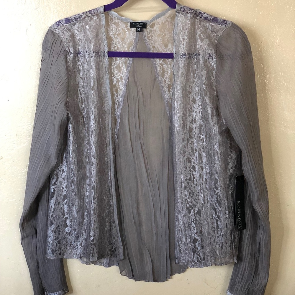 Camisole Lavender gray lace crinkle camisole